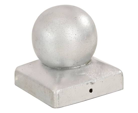 Capace stâlpi tip glob, 6 buc., 71 x 71 mm, metal galvanizat, 3 image