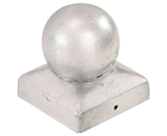 Capace stâlpi tip glob, 6 buc., 71 x 71 mm, metal galvanizat, 2 image