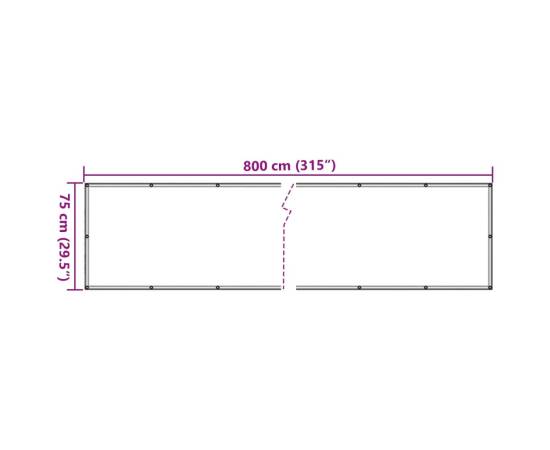 Paravan de grădină, crem, 800x75 cm, pvc, 6 image