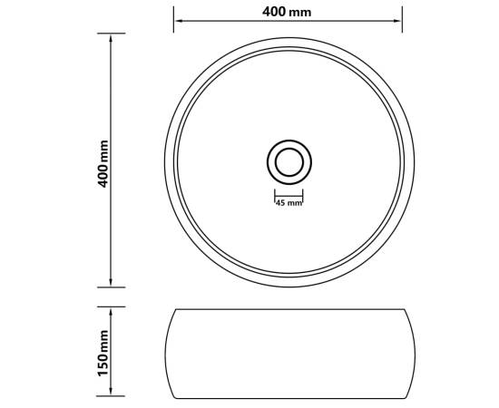 Chiuvetă baie lux albastru închis mat 40x15 cm ceramică rotund, 6 image