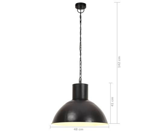 Lampă suspendată, negru, rotund, 48 cm, 25 w, e27, 9 image