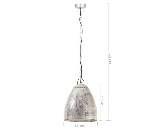 Lampă suspendată industrială 25 w, argintiu, 32 cm, e27, rotund, 9 image