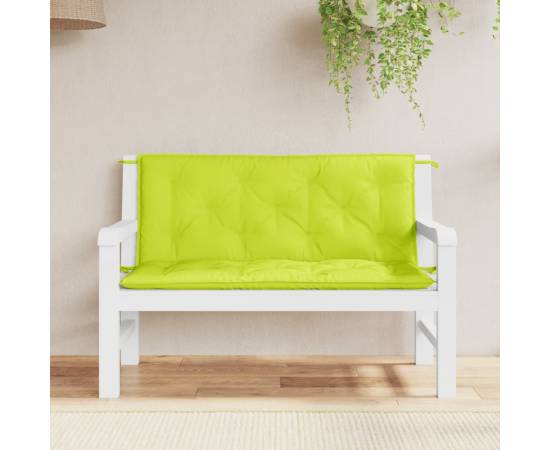 Pernă bancă grădină, verde aprins 120x(50+50)x7cm textil oxford