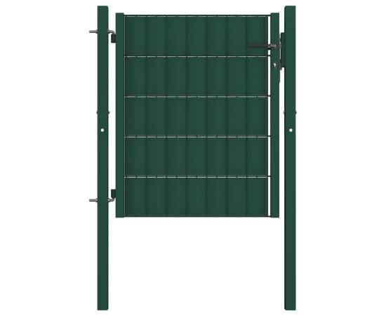 Poartă de gard, verde, 100x81 cm, pvc și oțel