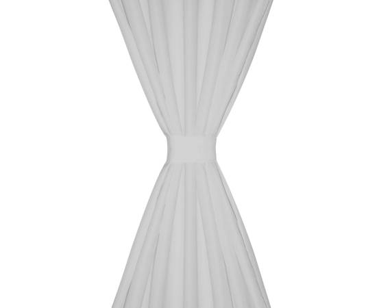 Draperii micro-satin cu bride, 140 x 245 cm, alb, 2 buc., 3 image