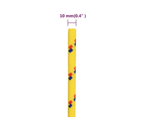 Frânghie de barcă, galben, 10 mm, 50 m, polipropilenă, 6 image