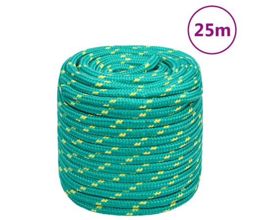 Frânghie de barcă, verde, 18 mm, 25 m, polipropilenă