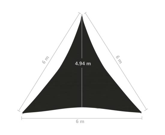 Pânză parasolar, negru, 6x6x6 m, hdpe, 160 g/m², 6 image