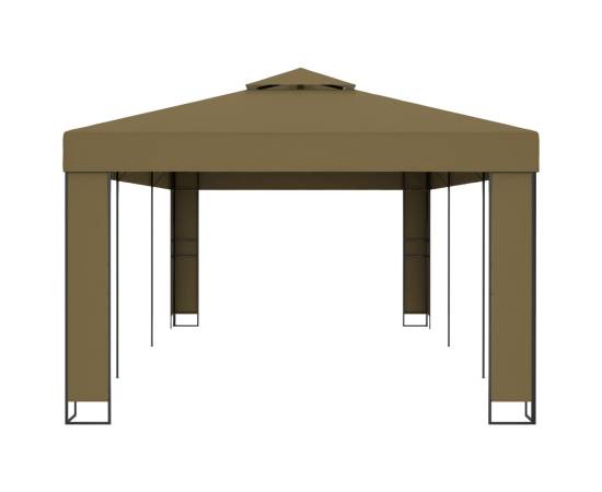 Pavilion cu acoperiș dublu, gri taupe, 3 x 6 m, 180 g/m², 3 image