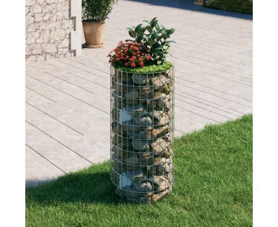 Stâlp de gabion, Ø50x100 cm, oțel galvanizat, circular