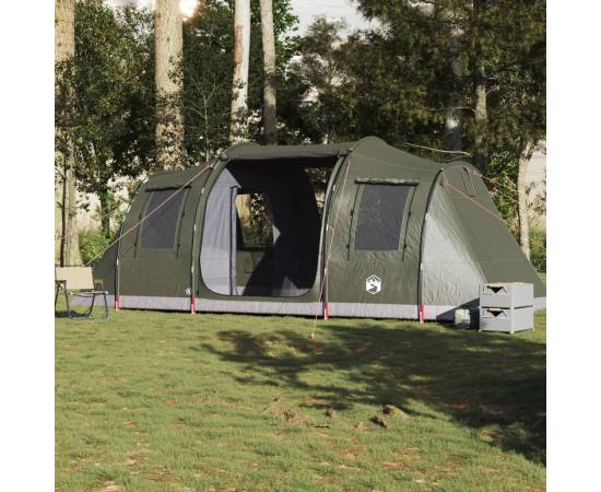 Cort camping tunel pentru 4 persoane verde măsliniu impermeabil, 3 image