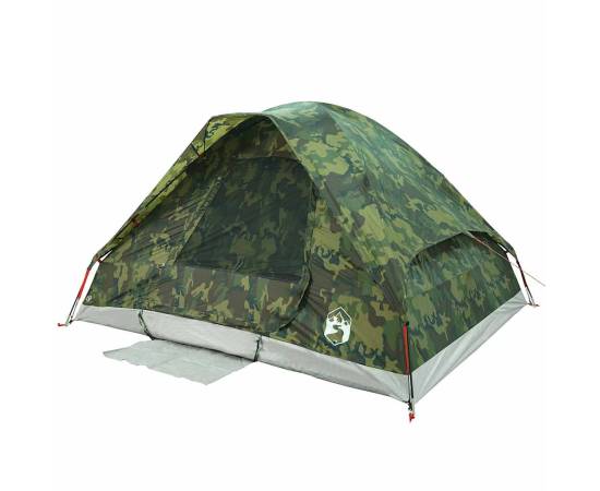 Cort de camping cupolă pentru 2 persoane, camuflaj, impermeabil, 6 image