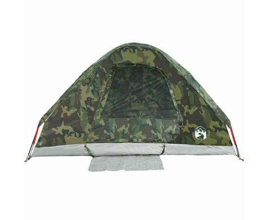 Cort de camping cupolă pentru 2 persoane, camuflaj, impermeabil, 8 image