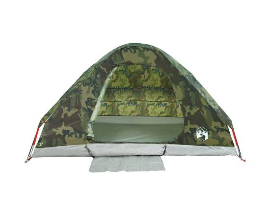 Cort de camping cupolă pentru 2 persoane, camuflaj, impermeabil, 7 image