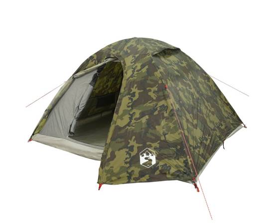 Cort de camping cupolă pentru 3 persoane, camuflaj, impermeabil, 4 image