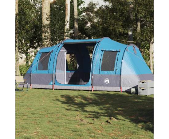 Cort de camping tunel pentru 4 persoane, albastru, impermeabil