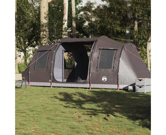 Cort de camping tunel pentru 4 persoane, maro, impermeabil