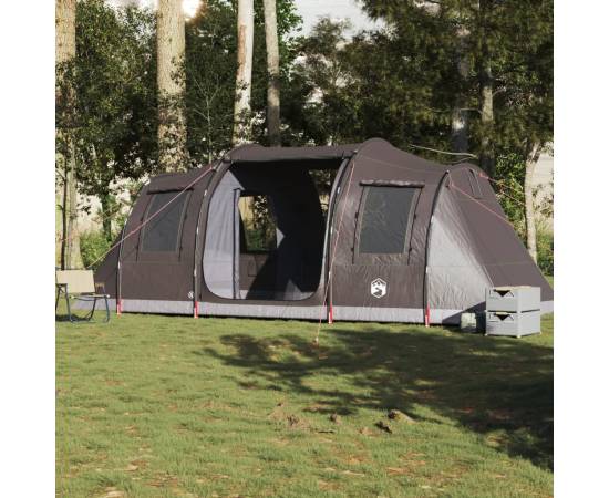 Cort de camping tunel pentru 4 persoane, maro, impermeabil, 3 image