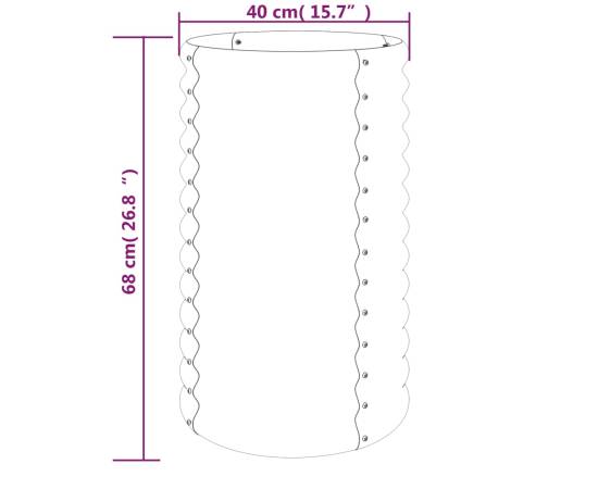Jardinieră argintiu 40x40x68 cm oțel vopsit electrostatic, 4 image