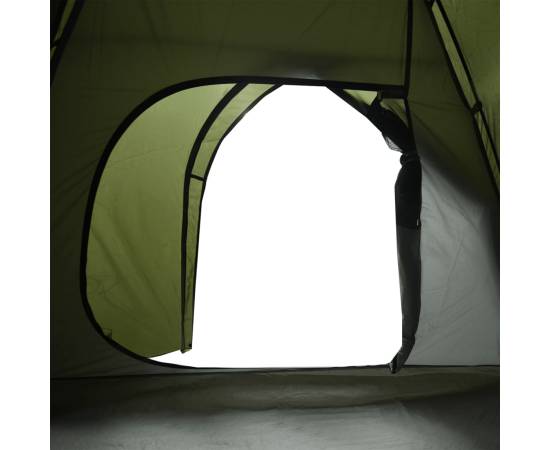 Cort camping cupolă 4 persoane verde măsliniu impermeabil, 10 image