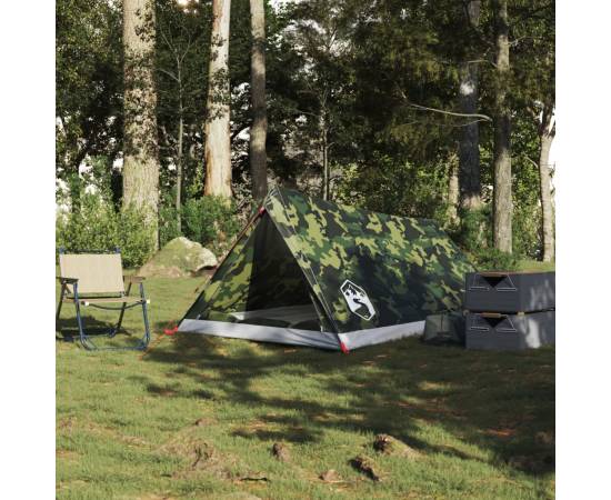 Cort camping pentru 2 persoane, camuflaj, impermeabil, 3 image