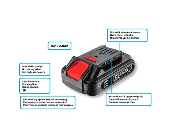 Acumulator 18 v, 2 ah, li-ion, graphite energy, 2 image