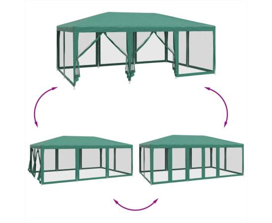 Cort de petrecere cu 10 pereți din plasă, verde, 6x4 m, hdpe, 6 image