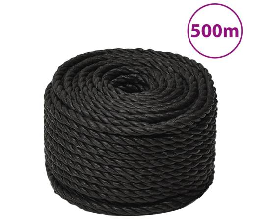 Frânghie de lucru, negru, 12 mm, 500 m, polipropilenă