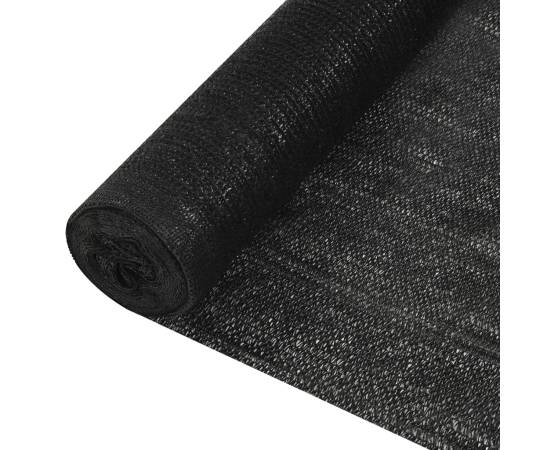 Plasă protecție intimitate, negru, 1,2x25 m, hdpe, 150 g/m²