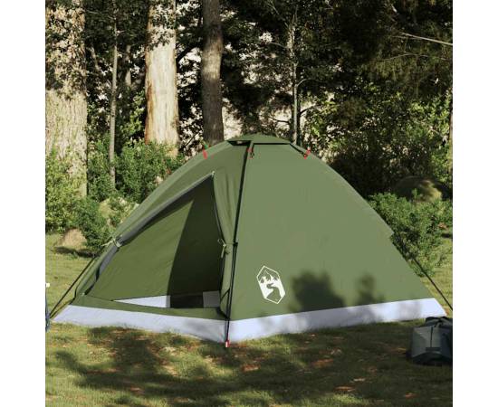 Cort camping cupolă 2 persoane verde măsliniu impermeabil