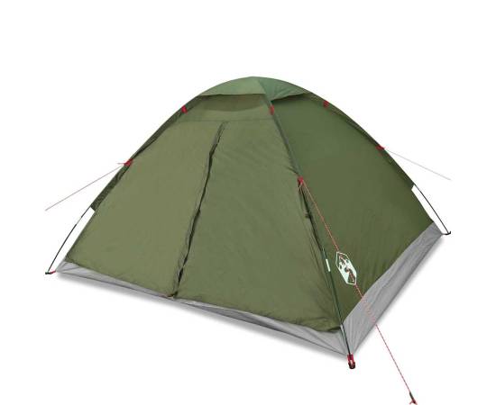 Cort camping cupolă 4 persoane verde măsliniu impermeabil, 2 image