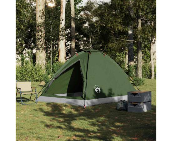 Cort camping cupolă 4 persoane verde măsliniu impermeabil, 3 image