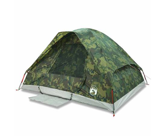 Cort de camping cupolă pentru 4 persoane, camuflaj, impermeabil, 2 image