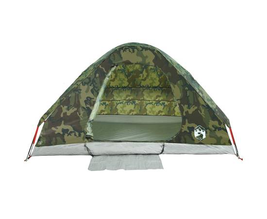 Cort de camping cupolă pentru 4 persoane, camuflaj, impermeabil, 6 image