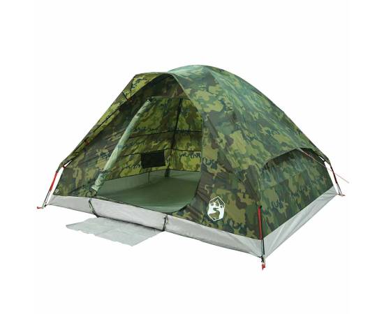 Cort de camping cupolă pentru 4 persoane, camuflaj, impermeabil, 4 image