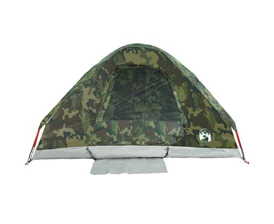 Cort de camping cupolă pentru 4 persoane, camuflaj, impermeabil, 7 image