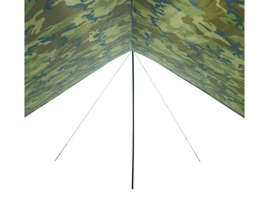 Prelată de camping, camuflaj, 438x376x212 cm, impermeabilă, 6 image