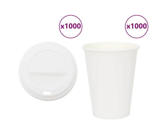 Cești de cafea din hârtie cu capace 1000 buc 12 oz 300 ml