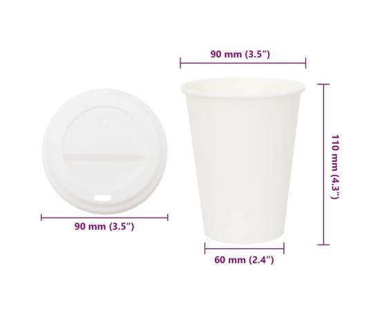 Cești de cafea din hârtie cu capace 1000 buc 12 oz 300 ml, 9 image