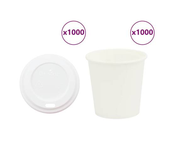 Cești de cafea din hârtie cu capace 1000 buc 4oz 100ml