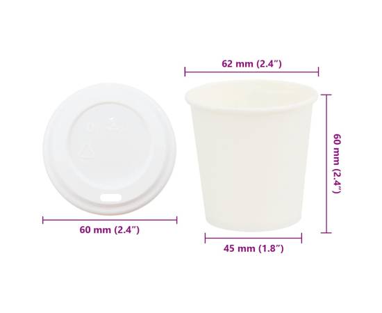 Cești de cafea din hârtie cu capace 1000 buc 4oz 100ml, 9 image