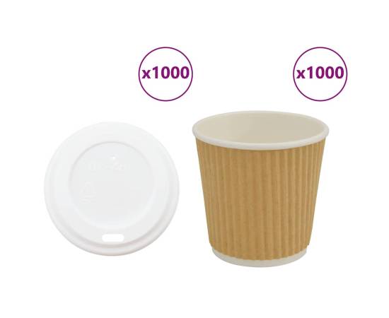 Cești de cafea din hârtie cu capace 1000 buc 4oz 100ml