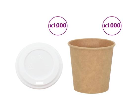 Cești de cafea din hârtie cu capace 1000 buc 4oz 100ml