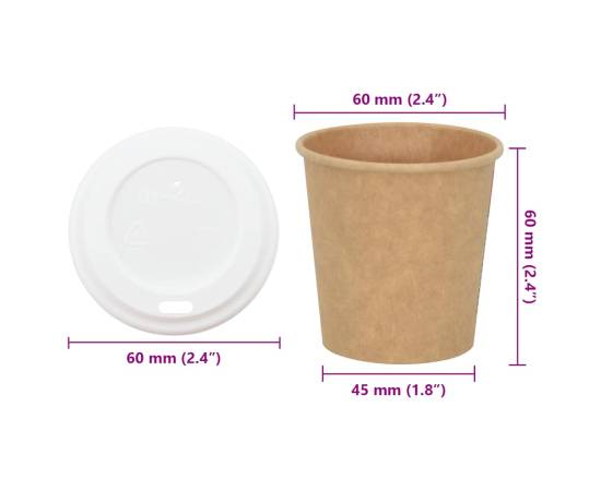 Cești de cafea din hârtie cu capace 1000 buc 4oz 100ml, 9 image