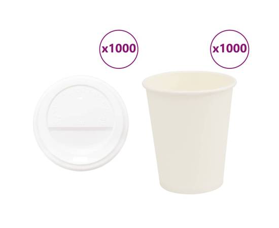 Cești de cafea din hârtie cu capace 1000 buc 8oz 200ml