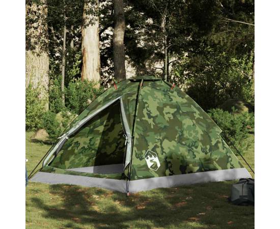 Cort de camping cupolă pentru 2 persoane, camuflaj, impermeabil