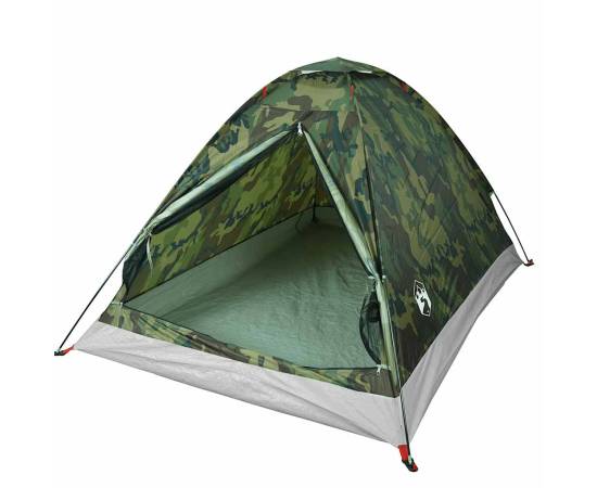 Cort de camping cupolă pentru 2 persoane, camuflaj, impermeabil, 4 image