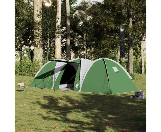 Cort de camping cupolă pentru 8 persoane, verde, impermeabil, 3 image