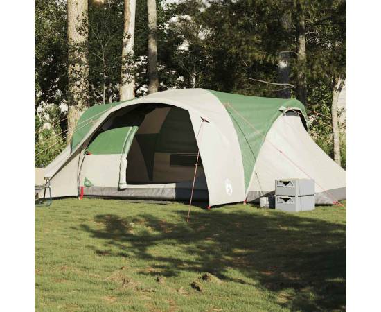 Cort de camping cupolă pentru 6 persoane, verde, impermeabil