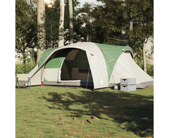 Cort de camping cupolă pentru 6 persoane, verde, impermeabil, 3 image